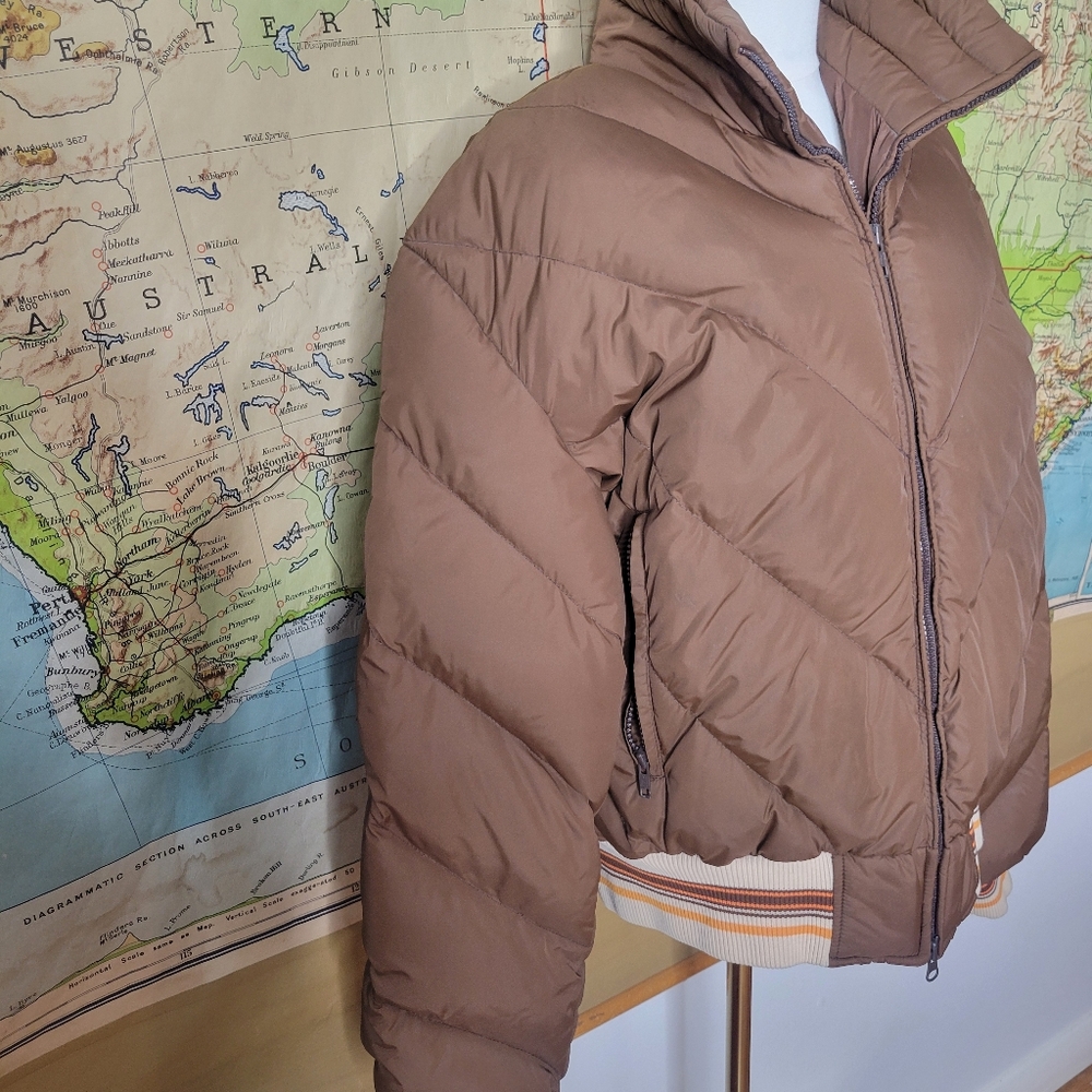 Vintage Mountain Product's 1970s brown down ski jacket coat Size XXL - Picture 3 of 8